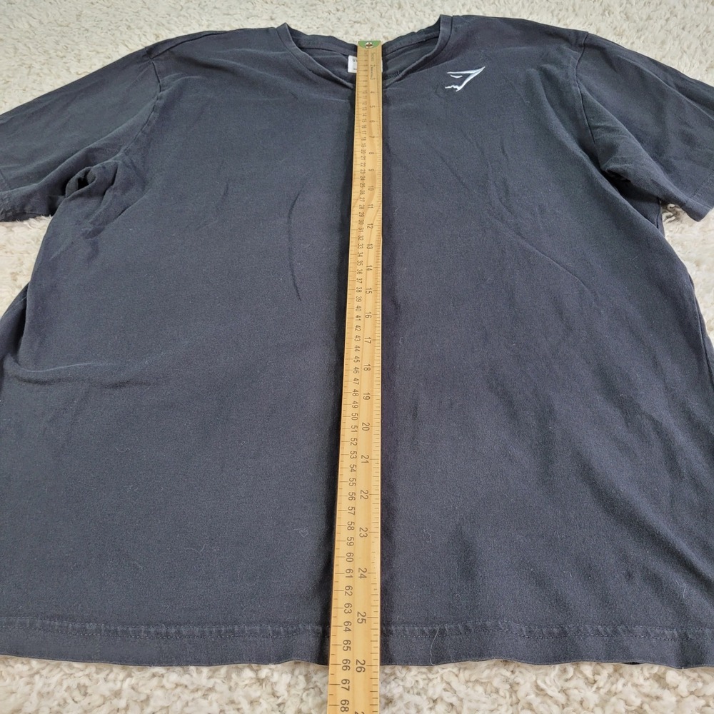 Gymshark T-Shirt Mens L Black Excellent Cotton Short Sleeve Logo A1A3J - Picture 5 of 8